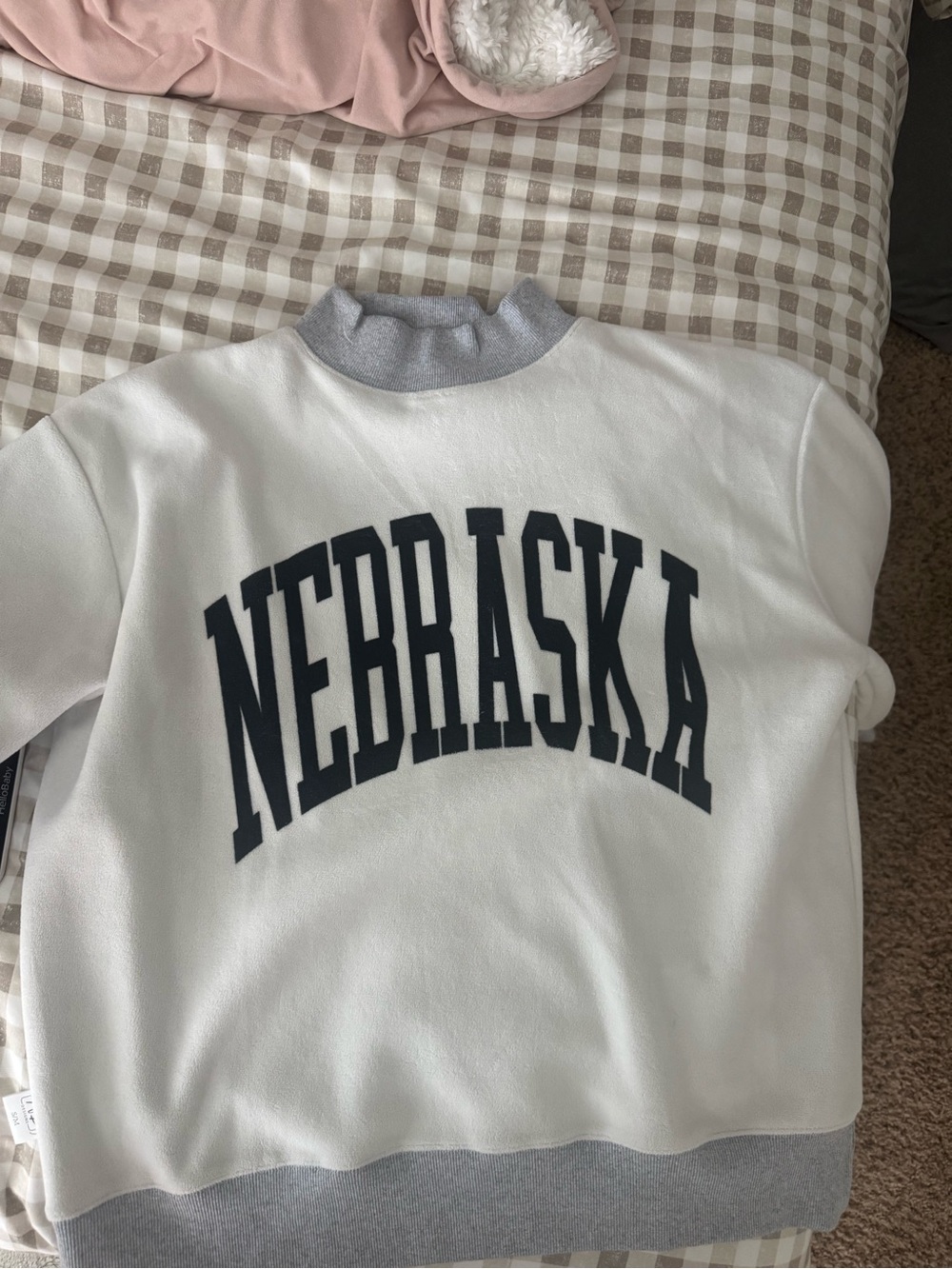 Nebraska Kids' Crewneck Sweatshirt - White & Gray